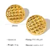 Pendientes Cuadrados Geométricos Clásicos de Acero Inoxidable Estilo Ins Europeo y Americano Pendientes Retorcidos con Patrón Acolchado Pendientes de Oro de 18K que No se Desvanecen