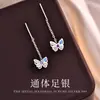 Pendientes de Plata 990 con Borla de Zirconia Mariposa para Mujer 2026 Nuevos de Nicho Exquisitos Dulces de Temperamento Pendientes Versátiles