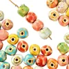 Acessórios de Joias Tecidos Contas Soltas de Cerâmica Bola com Esmalte de Flor Furo Grande Material para Pulseira Estudante Feminina Pulseira Redonda DIY