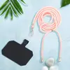 Nova alça de pescoço para celular 6mm de comprimento destacável ajustável inclinada anti-queda anti-queda pulseira trançada com clipe alça de pescoço para celular