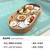 Plato flotante de ratán para piscina al aire libre, bandeja de agua para hotel de alojamiento familiar de Bali, cesta de cuerda para té de la tarde de Cyber Celebrity