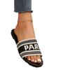 Sandalias Planas de Deslizamiento para Mujer, Estilo Nuevo, para Uso al Aire Libre, Sandalias de Playa con Letras para Mujer