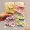 Acessórios de Cabelo Infantis Coreanos Pequenos Frescos Estéreo Pérola Laço Orelhas de Coelho Grampo de Cabelo para Meninas Grampo de Cabelo para Bebê Acessórios de Cabeça