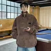 Nova jaqueta de couro estilo retro americano com gola alta e tie-dye para homens, peça de outer wear de alta qualidade com fivela de avião jaqueta bomber
