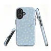 Funda de teléfono con diseño de piel de camarón estilo caliente fondo azul claro margarita pequeña iPhone17 sensación minimalista Apple 18pm película mate carcasa dura