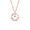 Collar de plata de ley 925 con brocado de flores para mujer, diseño de nicho, cadena de circonitas de lujo con colgante de flor de durazno.