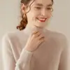 Suéter de Cachemira para Mujer Otoño/Invierno 2026 con Cuello Medio Alto, Diseño Versátil, Suéter de Punto de Lana como Capa Interior