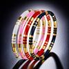 Pulsera de Resina, Bambú y Acero de Titanio Estilo Europeo y Americano para Mujer, Pulsera de Acero Inoxidable Simple de Moda y Gama Alta que No Se Desvanece