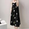 Camisón holgado de algodón y seda con estampado para mujer, ropa de casa, informal, sexy, vestido largo, falda, pijama, nuevo estilo de primavera