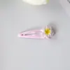 2026 Nuevo Pasador BB de Contraste de Color Dopamina con Flor para Niñas, Pinza Dulce para Flecos, Pinza Lateral, Pasador de Gama Alta para el Cabello