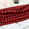 Cuentas de Vidrio de Colores Perlas de Imitación Agujero Recto Cristal Cuentas Sueltas Collar Pulsera Colgante Accesorios para Joyería DIY Cuentas