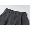 Rumei 2026 Shorts Casuais Tendência Retro Cor Sólida para Homens, Verão Soltos com Caimento Retos de Perna Larga Cropped
