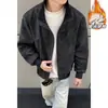 Item popular em estoque Outono/Inverno 2026 Jaqueta com Veludo Extra Tamanho Grande Jaqueta Quente de Lã Ártica Camisa com Zíper de Gola Alta Grossa para Jovens