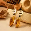 Aretes estilo Melard transfronterizos, aretes de resina ámbar, aretes geométricos vintage de carey color caramelo, aretes de mujer otoño/invierno