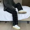 Pantalones casuales de pana a cuadros para hombre, de otoño, holgados, rectos y de pierna ancha, de marca de moda Duffy Handsome Trousers