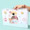 Anime Estudante Menininha Pasta de Teste Bolsa Sanfonada Multicamadas Fofa Pp Impermeável 12 Divisórias Bolsa Sanfonada Transparente