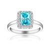 Anillo transfronterizo nuevo de plata de ley 925 para mujer incrustado a mano con fuegos artificiales Corte Flor de Hielo Diamante cuadrado clásico 2ct anillo de tesoro multicolor