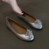 Versão em Pele de Ovelha ~ Sapatilhas Elegantes de Bico Redondo, Sapatos de Salto Baixo Elegantes Franceses de Couro para Uso Externo, Sapatos de Salto Versáteis e Confortáveis