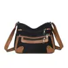 Bolso de un solo hombro para mujer, nuevo estilo de cuero suave, bolso cruzado de doble capa moderno y versátil, estilo coreano, gran capacidad, bolso pequeño de cuero lavado
