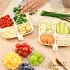 Bandeja de Armazenamento com Compartimentos Bandeja para Prato de Jantar Bandeja de Armazenamento para Gengibre e Alho Bandeja de Temperos Doméstica para Cozinha Bandeja Multifuncional para Preparo de Alimentos