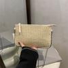 Bolso Sobre Bolso de Mujer 2025 Nuevo Casual Retro Cadena Bolso Cuadrado Pequeño Moda Bolso de Hombro Patrón Tejido Bolso Bandolera