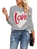 Suéter de Punto con Forma de Corazón y Bloques de Color para Mujer, Estilo Nuevo Otoño e Invierno Transfronterizo Europeo y Americano, Venta Caliente en Amazon, Top de Punto Cuello Redondo