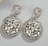 Joias Yongge Europeu e Americano Transfronteiriço Retrô Barroco Brincos de Argola Cheios de Diamante Exagerados Leve Luxo Zircônia Colorida Brincos Redondos