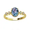 Joyería de Plata S925 Daisini, Anillo Vintage y Sencillo para Mujer con Forma Ovalada y Cuatro Garras, Presenta una Moderna Piedra Alejandrita