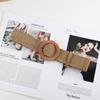 Estilo popular de algodão e linho Estilo PP Grass Woven Belt Fivela Quadrada Redonda Feminina Vestido Estilo Coreano Camisa Longa Cinto Decorativo Feminino