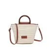 Bolsa Transversal de Palha Tecida Nova para Mulheres Primavera 2026, Bolsa de Palha Simples, Estilo Fresco da Moda Tendência, Bolsa de Mão Única