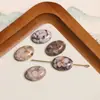 Contas de Pedra Natural Irregular Geométricas Formato Oval Quadrado Redondo com Furo Vertical para Brincos Pulseira Acessórios
