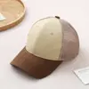 Novedades de Verano Unisex para Bebé Sombrero de Malla Media con Protección Solar Moda Japonesa Coreana Estilo Bloque de Color Gorra de Béisbol Infantil Sombrero de Pico Comercio Exterior