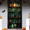 Tela de Fondo Nueva para Halloween Transfronteriza, Cubierta de Puerta de Gama Alta, Montaje de Escena de Horror Festiva, Tela Colgante para Ancho de Puerta, Modelo Personalizado