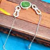 9134 Jadeíta de Hielo Natural Grado A Verde Pulsera Ruyi Verde Yang Ruyi Pulsera Estilo Chino Nuevo Diversidad
