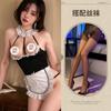 Lencería Sexy Sexy Caliente Halter Criada Talla Grande Uniforme Traje Tentación Sexy Criada Bata Pijama F173