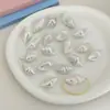 Contas de Concha Coloridas Acrílicas Bicolores com Furo Reto Galvanizadas a UV, Contas Soltas de Concha Iridescentes com Furo Passante, Acessórios de Miçangas para Corrente de Celular DIY