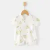 Mameluco de Verano para Bebé de Manga Corta Bata de Gasa Ultra-Delgada de Algodón Puro para Bebé Ropa con Aire Acondicionado para Niños Ropa para Gateo de Recién Nacidos