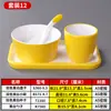  Vajilla creativa de imitación de porcelana nórdica, vajilla de melamina para hotel, juego de mesa comercial de dos colores, juego de cuatro piezas: tazón, plato, taza, palillos