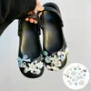 Accesorios para zapatos Croc, piezas para armar tú mismo, flores metálicas tridimensionales de lujo ligero con diamantes y perlas, hebillas de zapato desmontables, decoración de superficie de zapato