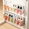 Sapateira de parede atrás da porta, design simples para dormitórios, sem necessidade de furar, adequada para paredes de banheiro, uma solução de armazenamento para sapatos