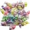 Macaron Color Primavera Agujero Mediano Caramelo Pequeño Pulsera DIY Cadena Teléfono Móvil Collar Material de Cuentas Sueltas Accesorios de Joyería con Cuentas