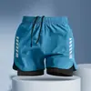 Shorts de verano para hombre, ligeros y transpirables, hechos de tela de seda helada, de secado rápido, con bolsillos con cremallera, diseñados para entrenamiento de fitness, deportes y correr