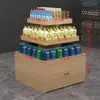 Expositor de ilha vitrine prateleira de ponta de gôndola de supermercado salão de exposições prateleira expositora de produtos agrícolas armário de prateleiras mesa de linha de montagem redonda