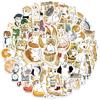 64 desenhos animados gato amarelo gato laranja grafite adesivos decorativos bagagem caneta guitarra caderno adesivos à prova d'água faça você mesmo