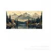 Pintura a Óleo Estilo Retrô Paisagem Pintura Decorativa Nórdica Luxo Leve Sala de Estar Impressão em Tela Horizontal Arte de Parede Natural
