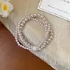 Pulsera Multicapa de Perlas y Circonitas Estilo Coreano Pulsera Sencilla Dulce de Moda Joyería Versátil Fresca de Nicho para Mujer