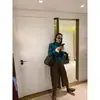 Suéter Mona Otoño Estilo Perezoso para Mujer Ropa Exterior Holgada Otoño e Invierno Cuadros Retro Versátil Top de Punto de Cuello Alto