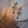 (Vals Húngaro) Pendientes Florales Retro Elegantes Estilo Corte Francés Tachonados con Diamantes, Joyería de Oreja Exquisita de Nicho