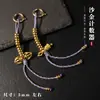 Contador de cobre bañado en oro, cetro vajra estilo Tíbet, pulsera de semilla de la pasión, accesorio cultural DIY, adorno colgante lateral de una sola pieza
