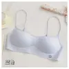 Sujetador hermoso de espalda baja para mujer, tirantes finos invisibles, sin costuras, busto pequeño, push-up, cuello cuadrado escotado, sujetador de verano fino con sensación fresca
